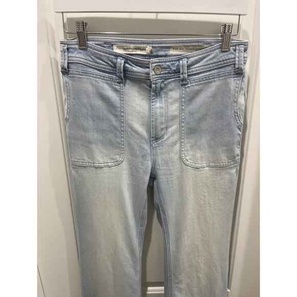 Pilcro By Anthropologie High Rise Trouser Bootcut Denim Jeans Light Blue Wash 28 - Picture 3 of 9
